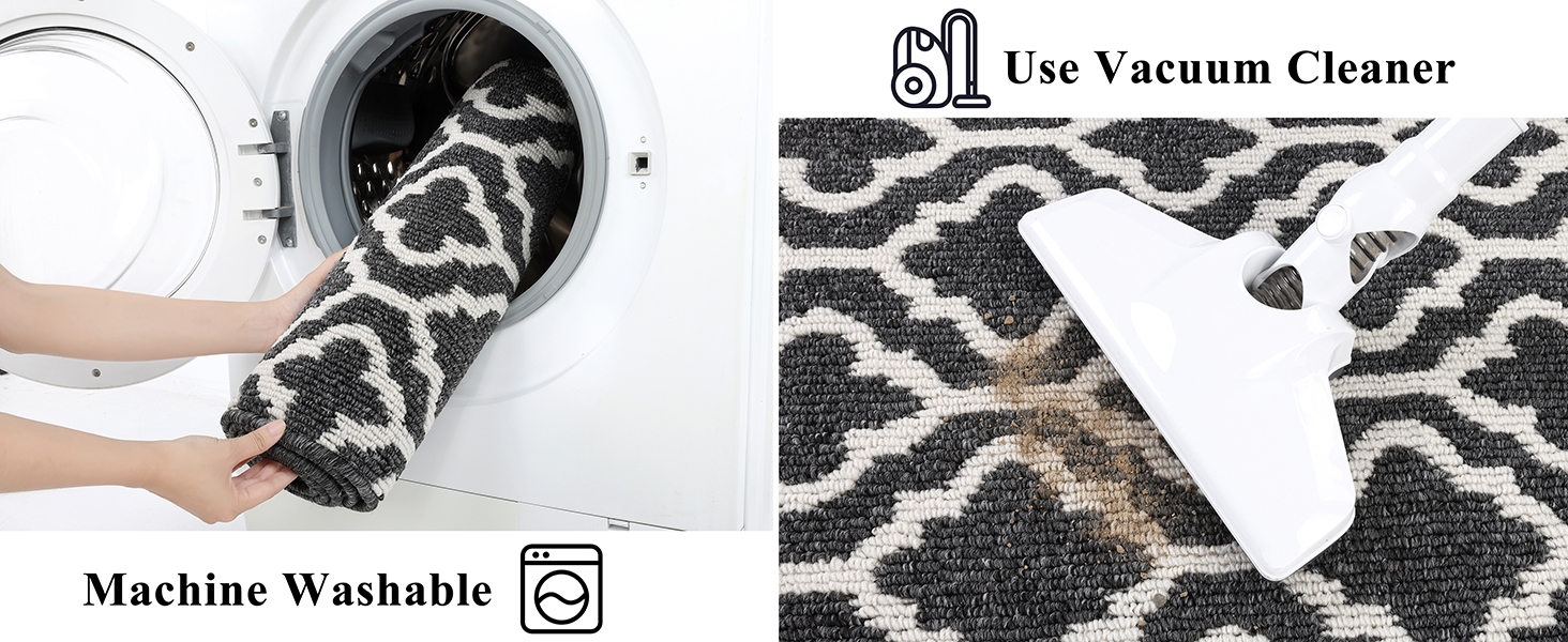 Придверний килимок SHACOS протибрудовий, протиковзкий, 60x240 см, чорний — для входу, коридору, тераси та саду, можна прати