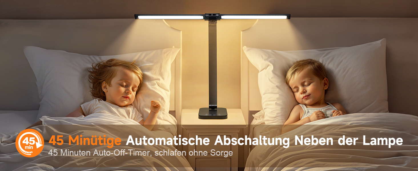 Настільна лампа One Fire з адаптером, 1000 люмен, 96 LED, диммування, для навчання дітей, з таймером та функцією пам'яті, денне світло, білий/чорний колір