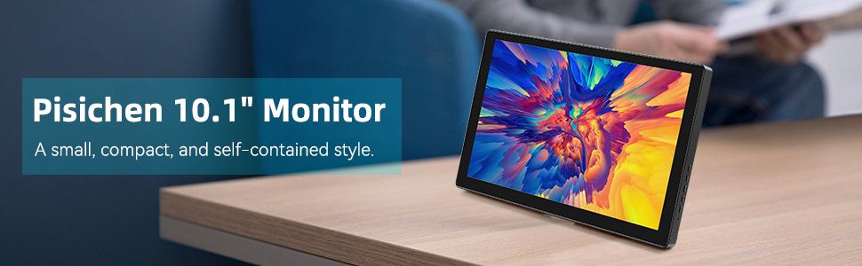 Портативний монітор 10.1 дюйма Full HD IPS LCD екран з HDMI та USB Type C для ноутбука, ПК, PS4/5, Xbox, Rasp Pi (без тачскріну)