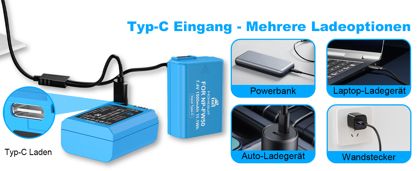 Набір акумуляторів NP-FW50 1300mAh та зарядний пристрій LCD для камер Sony ZV-E10, A6000, A6300, A6400, A6500, A5100, A5000, A7, A7II, A7R, A7RII, A7SII, 7RM2, 7SM2, 7M2, A55, RX10 II, III, IV, NEX-3/5/6/7, NEX-F3 (2 шт. акумулятори + 1 зарядний пристрій)