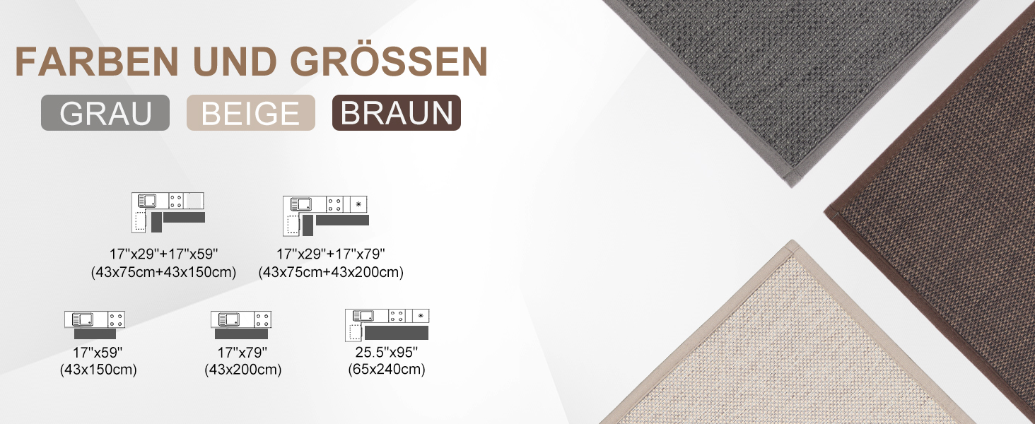 Килимок кухонний LEKEEPGO, 43x150 см, антиковзаючий, бежевий