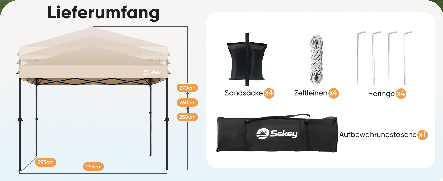 Павільйон Sekey One-Touch Pop Up 3x3 м, водонепроникний, зимостійкий, складаний, посилені труби, для кемпінгу, фестивалів, вечірок, колір хакі