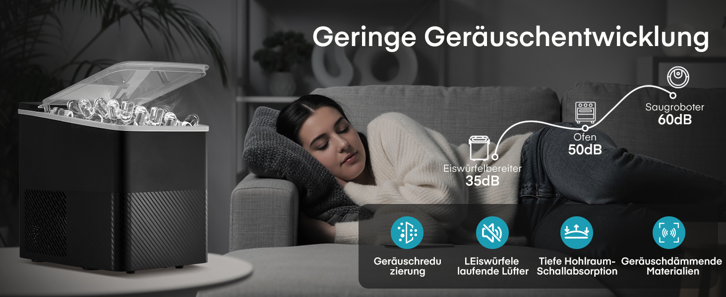 Машина для льоду FOHERE портативна, самоочисна, 14 кг/24 год, 2 розміри, компактний дизайн, керування однією кнопкою, інтелектуальні сповіщення, з лопаткою та кошиком для дому/бару/офісу/кемпінгу (чорний)