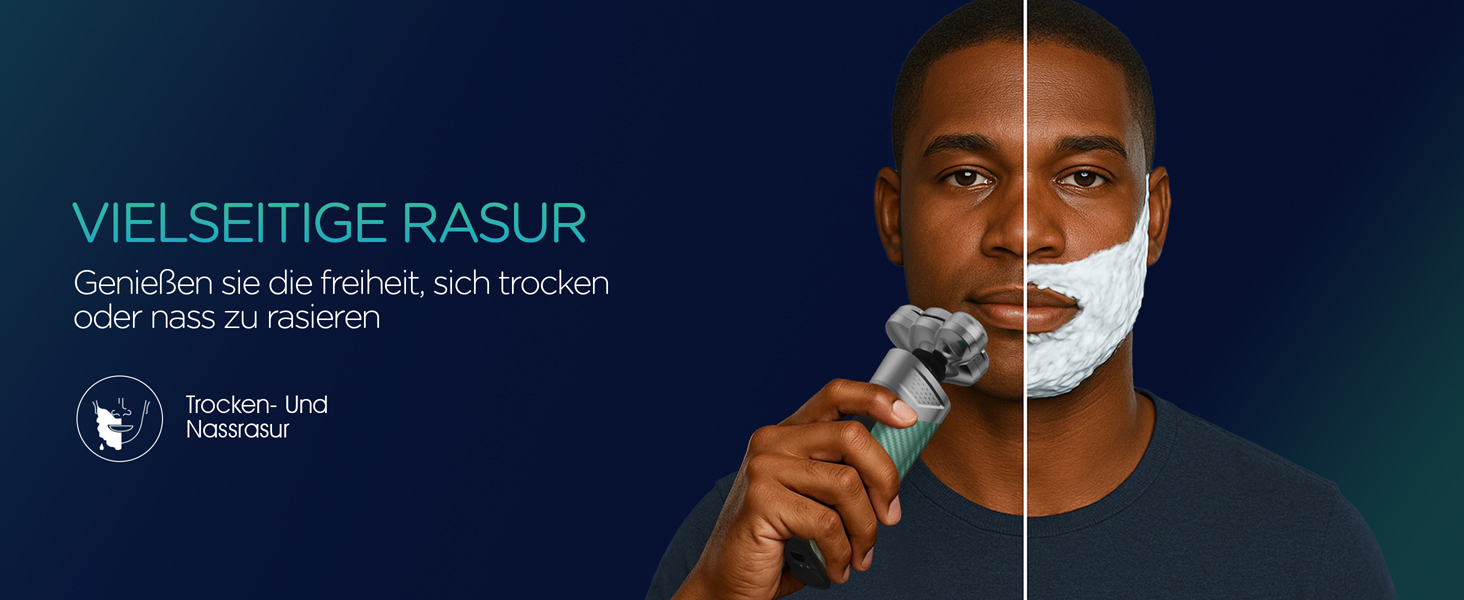 Електричний чоловічий верстат для гоління VOYOR TX500 (зелений) - 5D, мокрий/сухий, USB, LED дисплей, 150 хв роботи