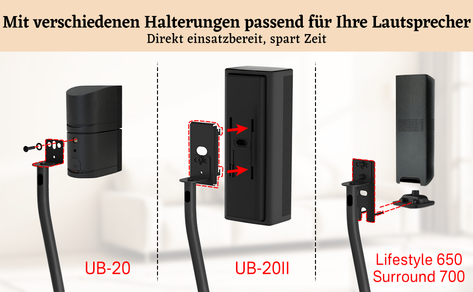 Регульована за висотою підставка для колонок Bose з кріпленням Slideconnect, для Bose Surround 700, OmniJewel Lifestyle 650, CineMate GS Series II
