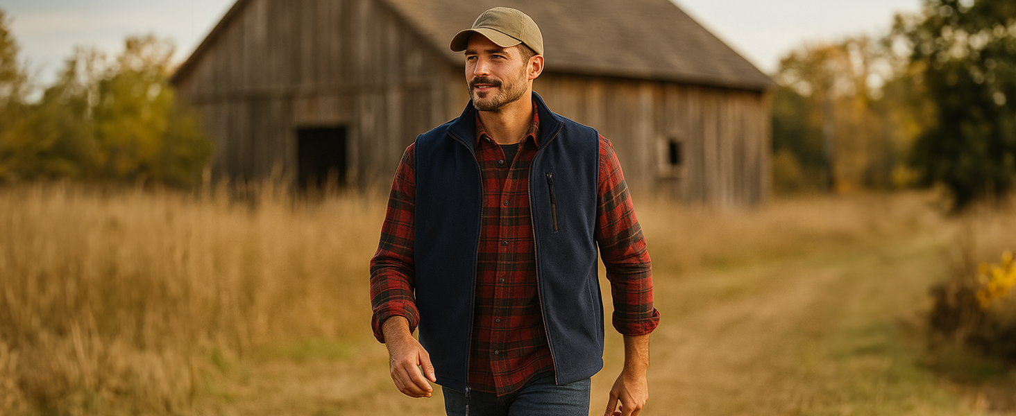 Обогревна жилетка для чоловіків SZNX з Powerbank – флісова жилетка з 6 зонами обігріву, USB акумулятор, 3 режими температури, зимова жилетка, колір: синій