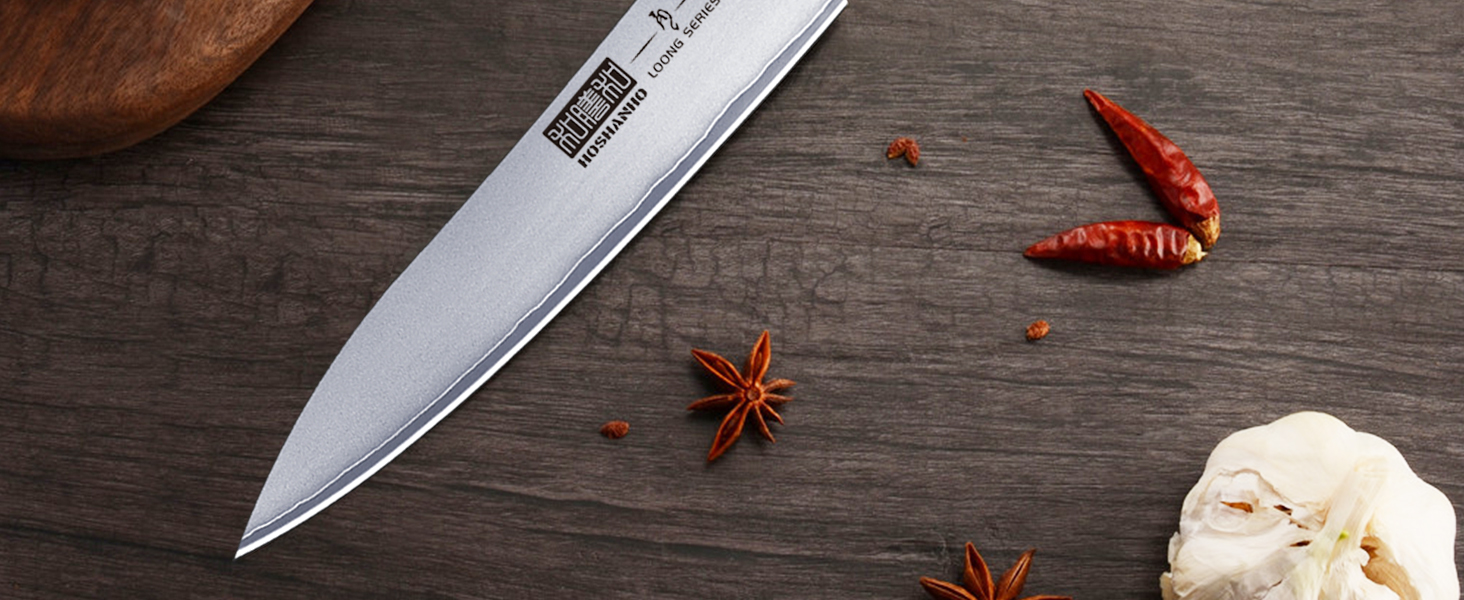 Ніж кухарський HOSHANHO 15 см з нержавіючої сталі, професійний, ергономічна ручка, срібний