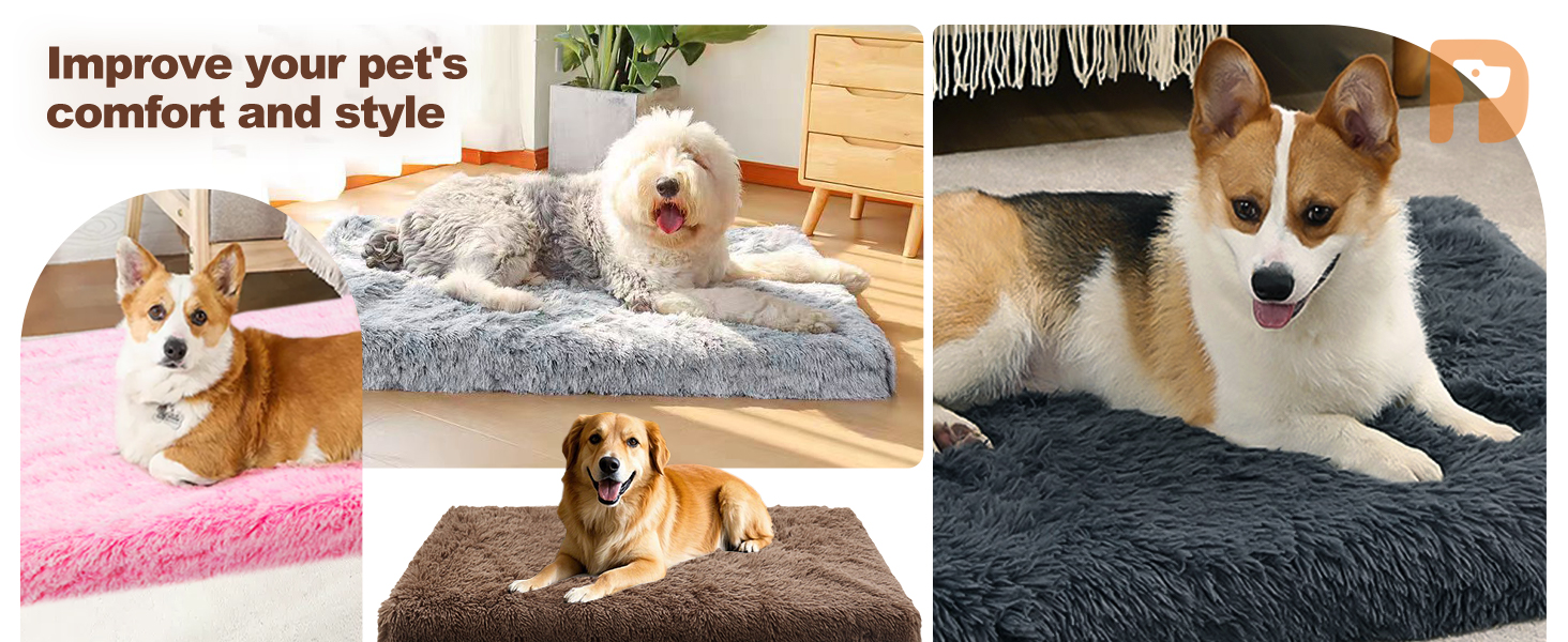 Килимок для собак MDDK, 75x50x8 см, плюшевий, коричневий