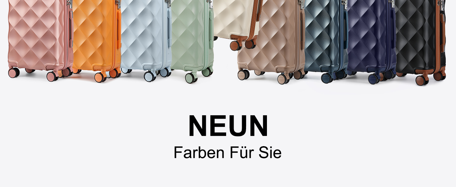 Набір валіз Sea Choice: 5 валіз, 4 колеса, TSA-замок, чорний. Розміри: 55/65/76 см