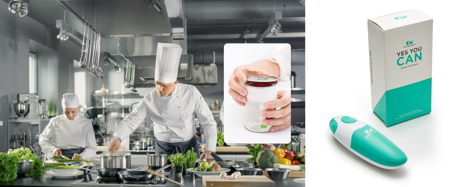 Автоматична електрична відкривачка для консервів Kitchen Mama, безпечна, зручна, без рук, гладкий край, харчова сталь, на батарейках, червона