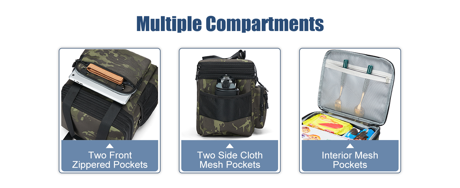 Тактична ланч-торба HSHRISH, 15L, чорний камуфляж - ізольована, водонепроникна, для роботи та пікніків