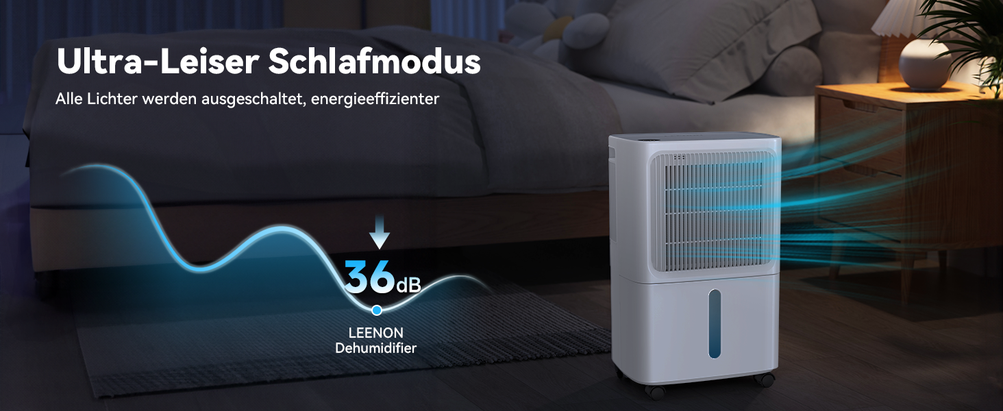 Електричний осушувач повітря Leenon 16L - тихий осушувач для підвалу, квартири, ванної кімнати, сушіння білизни, з таймером, авто-restart, 35м²
