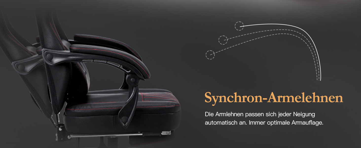 Ігровий крісло Dowinx з підголівником та масажем попереку, ергономічний геймерський крісло з підніжкою, офісне крісло з PU шкірою, чорний