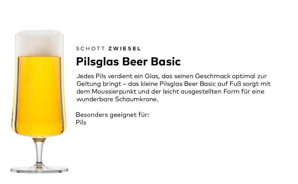 Набір склянок для пива Schott Zwiesel Basic 0.3 л (4 шт.), класичні келихи для крафтового пива, Tritan-кристал, Made in Germany