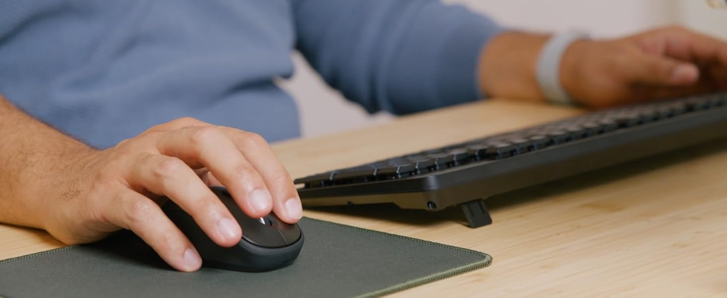 Бездротовий комплект клавіатури та миші Trust Ymo II з QWERTY (німецький), плоскі клавіші, захист від бризок, миша на 800-1600 DPI, USB-приймач, для ПК, комп'ютера, ноутбука, Mac