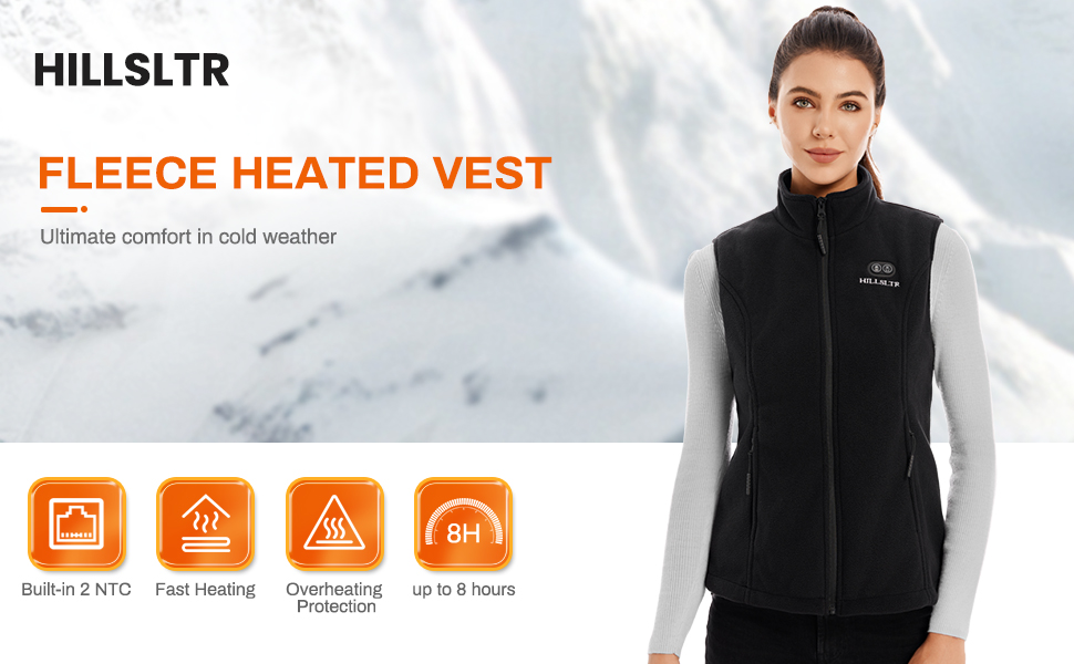 Обогревна жилетка для жінок з Powerbank 7.4V 12000mAh, 8 зон нагріву, 3 температурні режими, для катання на лижах/мотоциклі, чорний