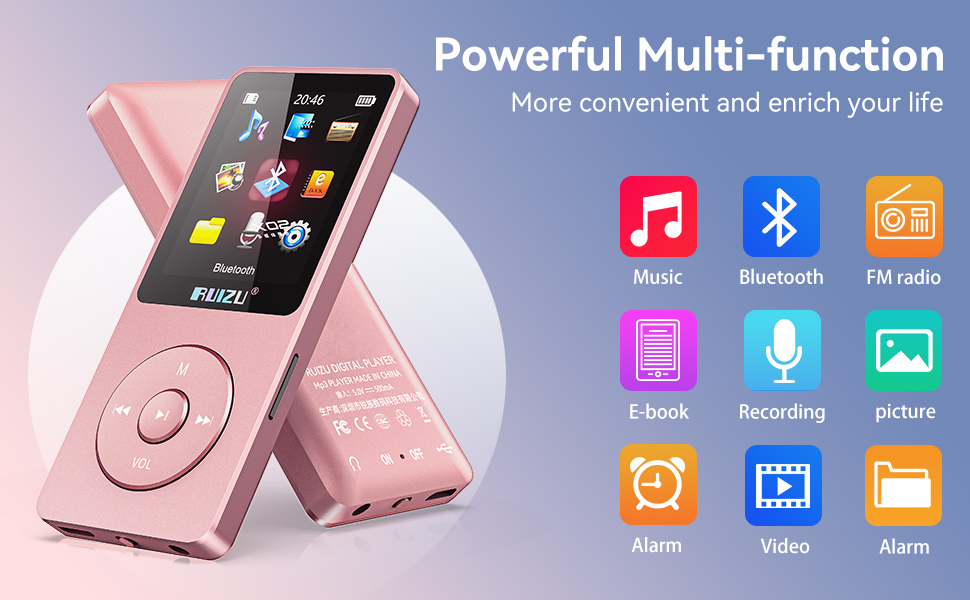 MP3 плеєр RUIZU 32GB з Bluetooth 5.3, екраном 1.8