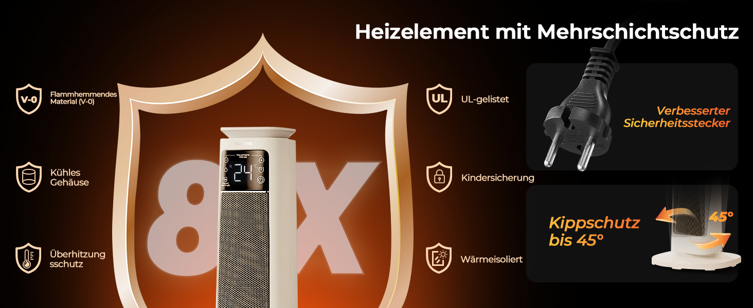 Керамічний обігрівач повітря PTC 2000W з пультом, таймером та ECO-режимом, безшумний електричний конвектор для дому та офісу