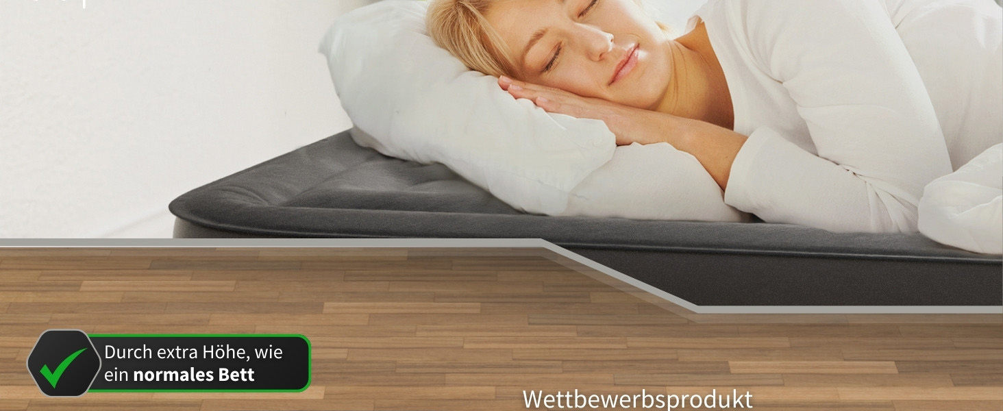 Надувний матрац самонадувний Heimfleiss® 150x200 см | Преміум матрац для гостей та кемпінгу | Матрац 2-х місний, чорний