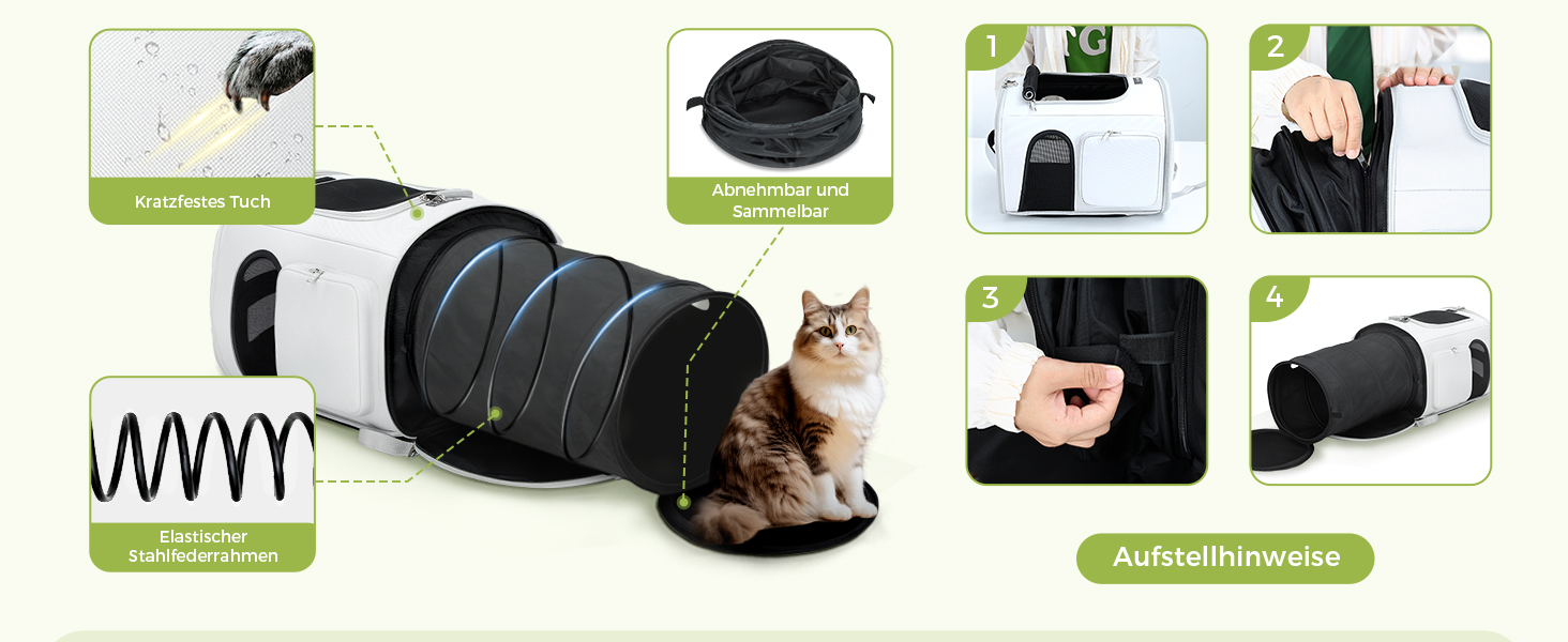 Розширюваний рюкзак для кота та собаки, переноска для тварин до 8 кг, сірий