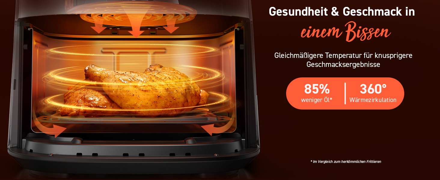 Фритюрниця повітряна COSORI 4.7L, 7-в-1, сіра, 230°C, тиха (55dB), 100+ рецептів, економна (55%)
