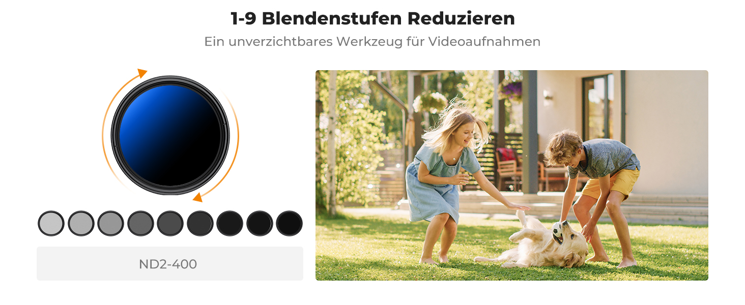 Фільтр K&F CONCEPT 77mm 2-в-1: Black Mist 1/4 та ND2-ND400 з багатошаровим покриттям (Nano-Klear)