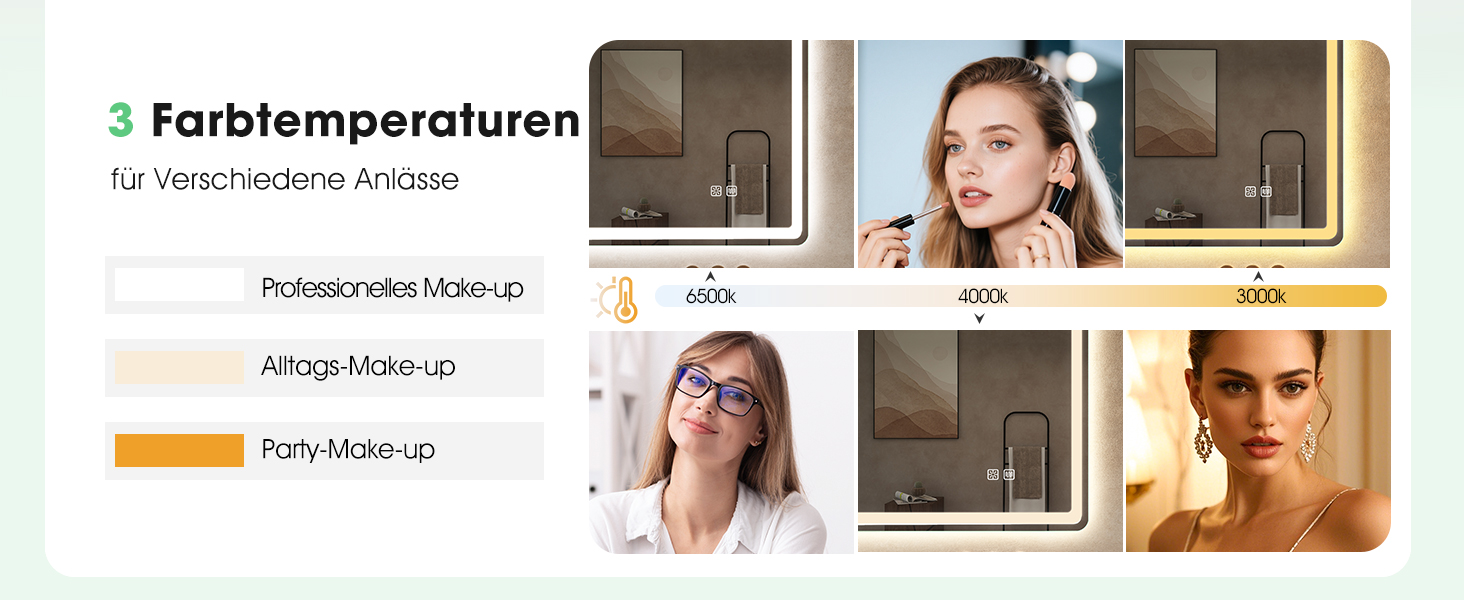 Дзеркало для ванної кімнати S'bagno з підсвічуванням 100x70 см, LED, з полицею, антизапар, 3 колірні температури, регулювання яскравості, HD скло, IP44, горизонтальне/вертикальне встановлення, M55 (без Bluetooth)