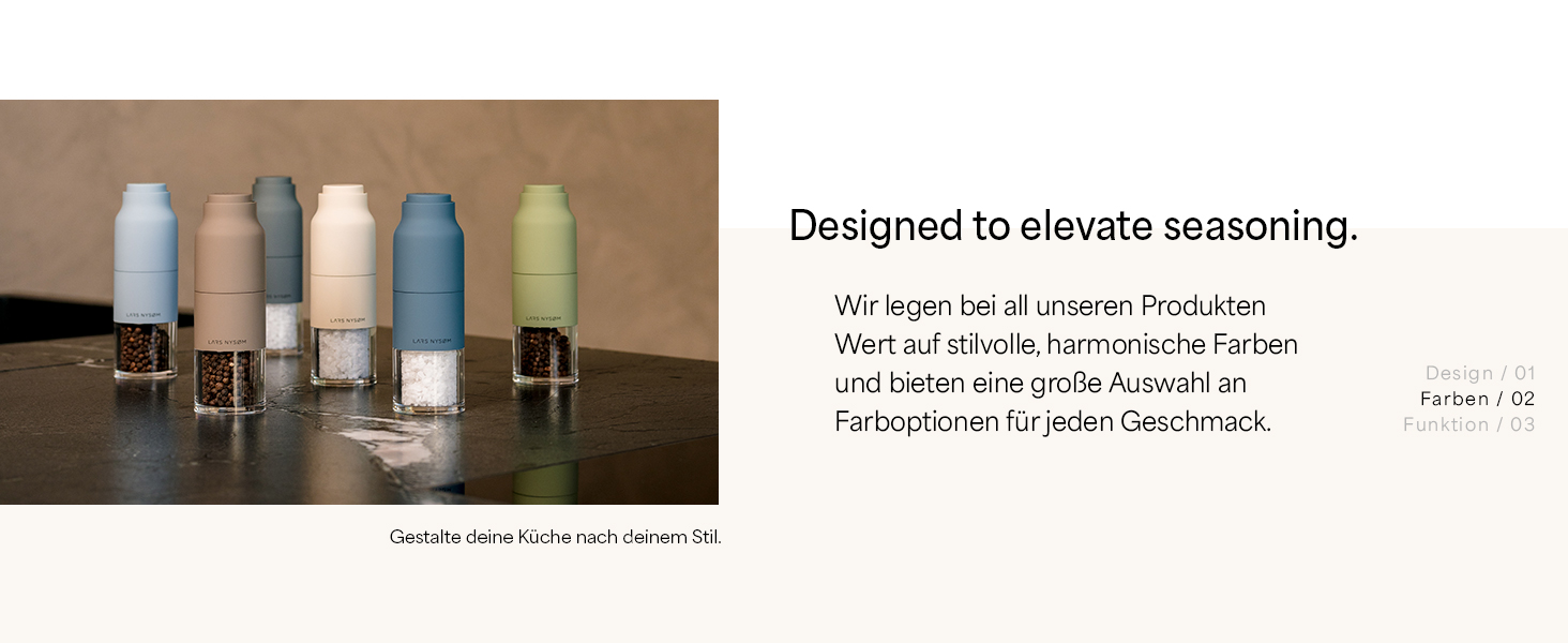 Набір для мелення солі та перцю LARS NYSØM з регульованим керамічним жорном | Набір з 2 мельниць з нержавіючої сталі (Коричневий/Бежевий)