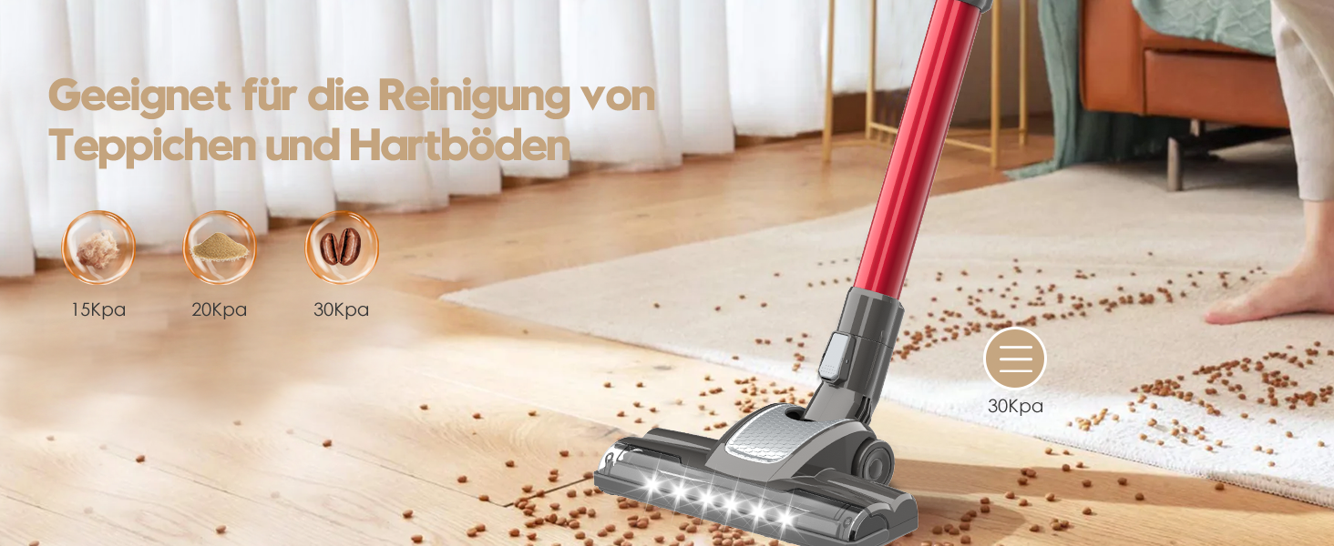 Бездротовий пилосос Akitas V10: 30V, 450W, до 50 хв роботи, 3 режими, для дому та тварин. Безщітковий двигун, Li-Ion акумулятор