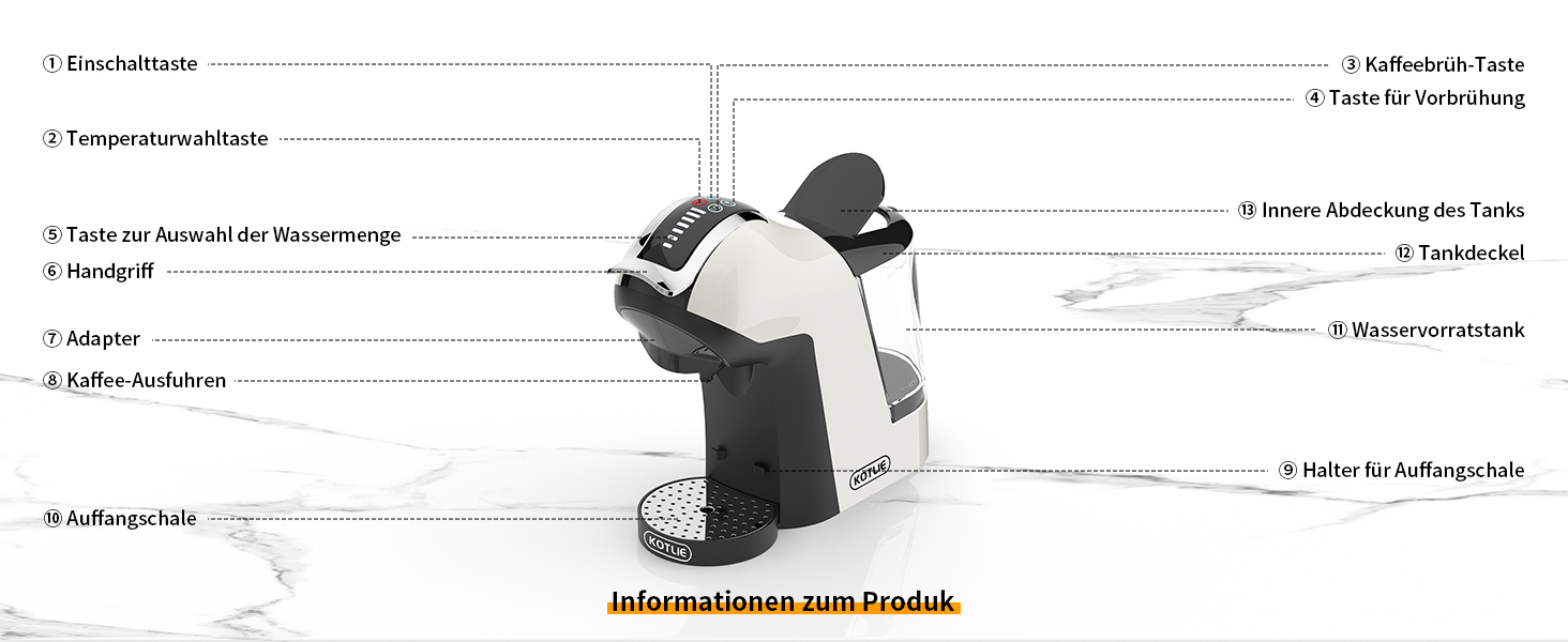 Кавомашина KOTLIE 5-в-1: капсули, кава, ESE (44 мм), регулювання, великий бак (EM-308A)