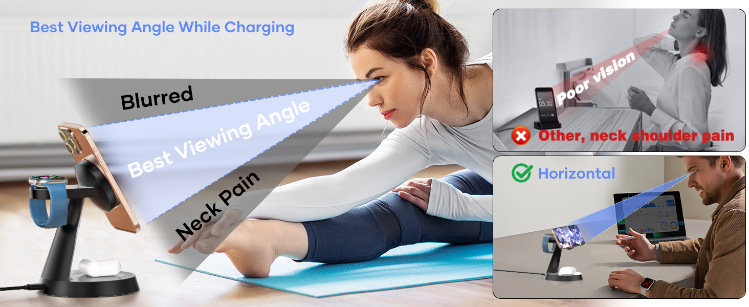 3-в-1 Індукційна Зарядка для iPhone, AirPods та Apple Watch (15W, чорний)