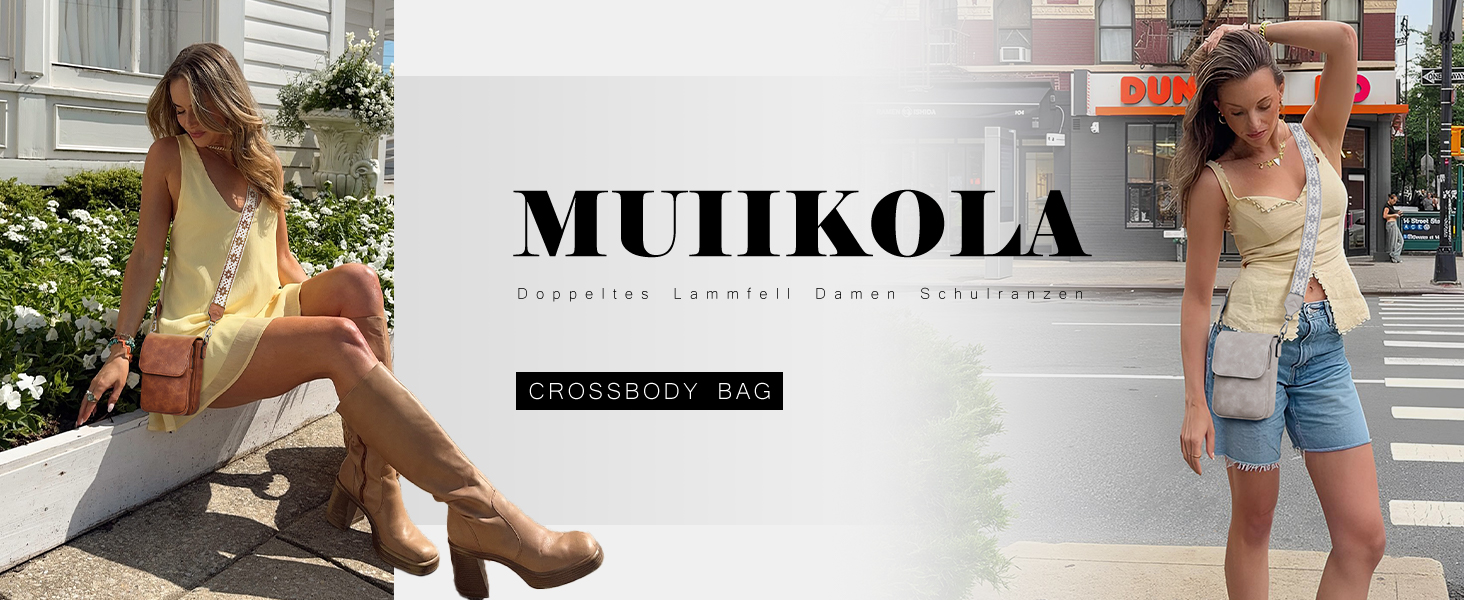 Сумка-органайзер на шию MUIIKOLA з RFID-захистом для смартфонів, веганська шкіра, сіро-бежевий колір