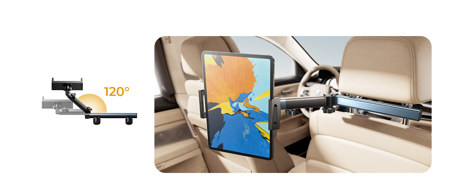 Утримувач для iPad/Samsung, універсальний автотримач для планшетів, органайзер в авто, чорний