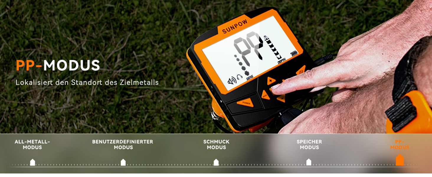 Металодетектор SUNPOW для дорослих та дітей, LCD-дисплей, водонепроникний IP68, антиінтерференційний, професійний, легкий