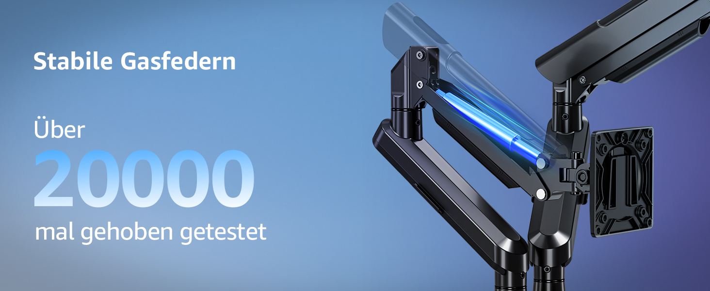 Тримач для монітора ELIVED EV6012W для 2 моніторів (13-32 дюйми), чорний, VESA 75/100mm, газ-амортизатор, регульований