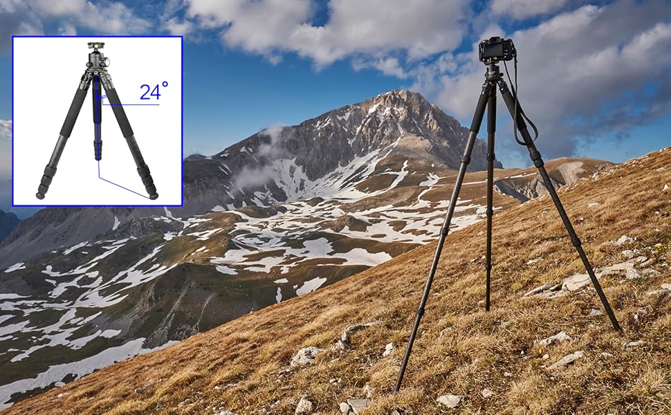 Штатив Pyramid Carbon з кульковою головкою для панорамної зйомки, без центральної колони, 147 см, 2 кг, вантажопідйомність 20 кг, діаметр труби 32 мм
