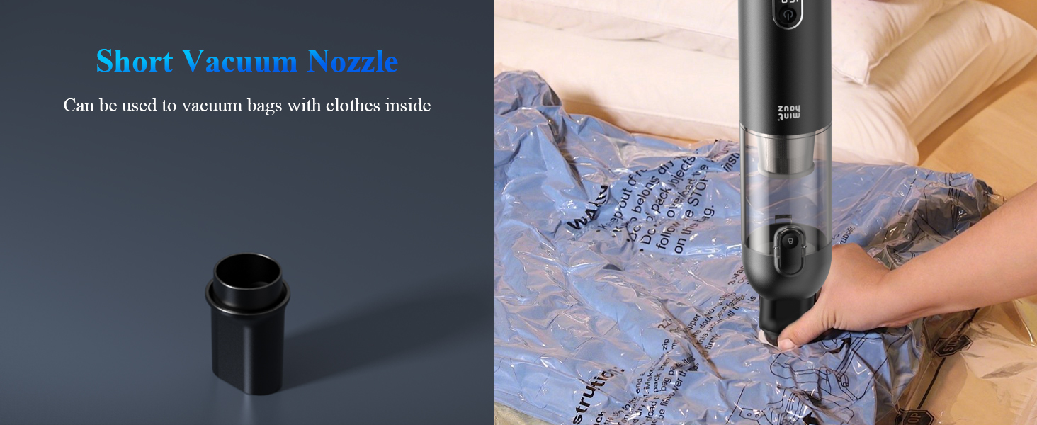 Портативний бездротовий пилосос Minthouz 20 KPa з LED-підсвічуванням, швидка зарядка QC 3.0, для авто, дому та офісу