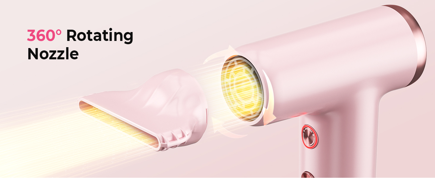 Atopskins Airstyler: Набір для укладки волосся 6 в 1 (фен-щітка, плойка, об'єм, укладка, рожевий)