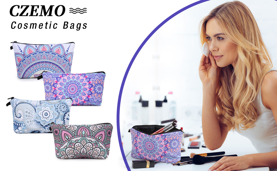 Косметичка для подорожей Czemo 4 шт. з тканини, водонепроникна, з монетницею, для жінок