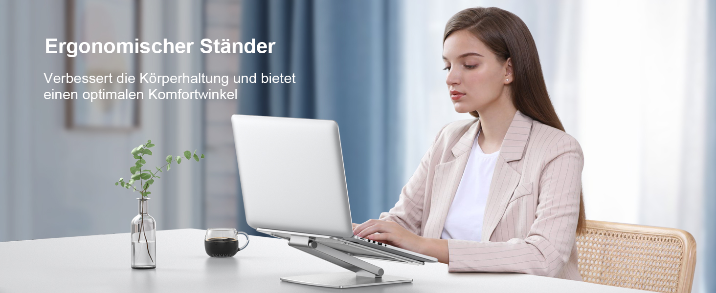 Підставка для ноутбука, алюміній, ергономічна, регульована висота, складна, з вентиляцією, для MacBook Air/Pro та ноутбуків 10-16