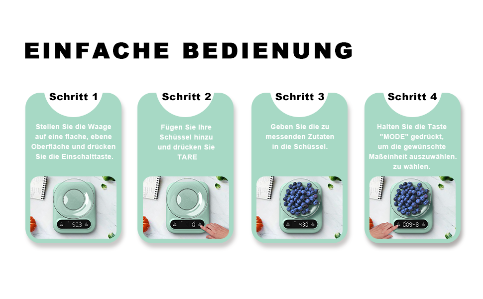 GRAM PRES Digitale Lebensmittelwaage: Кухонні ваги електронні, 5 кг/0.01 г, з LED-дисплеєм та функцією тарування