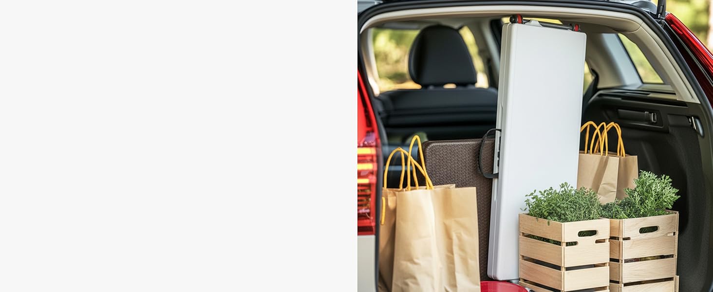 Зручний розкладний садовий стіл Floordirekt Buffettisch для відпочинку на терасі, балконі або кемпінгу - 183x76 см, матеріал: пластик, на 6 осіб