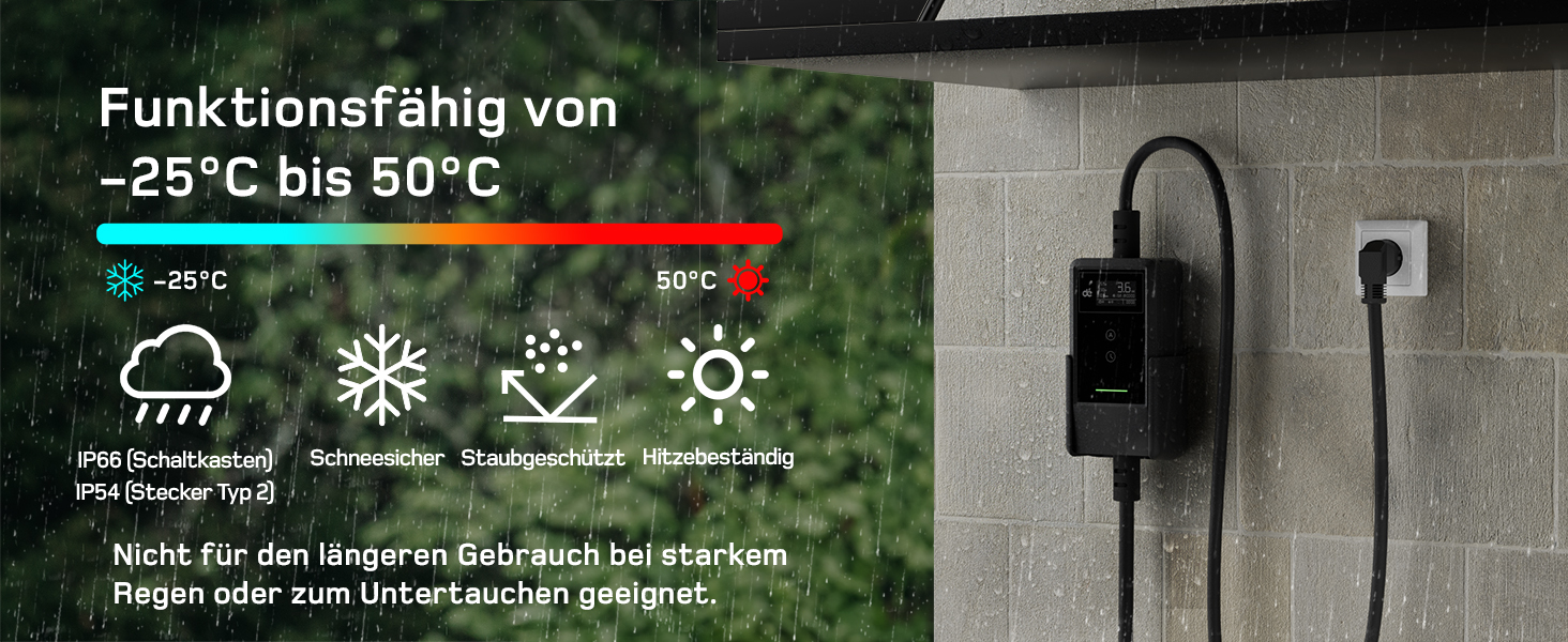 Кабель для зарядки електромобіля Type 2 Schuko 3,7kW, 7м, 6-16A, 1-фазний, з LCD дисплеєм, чорний