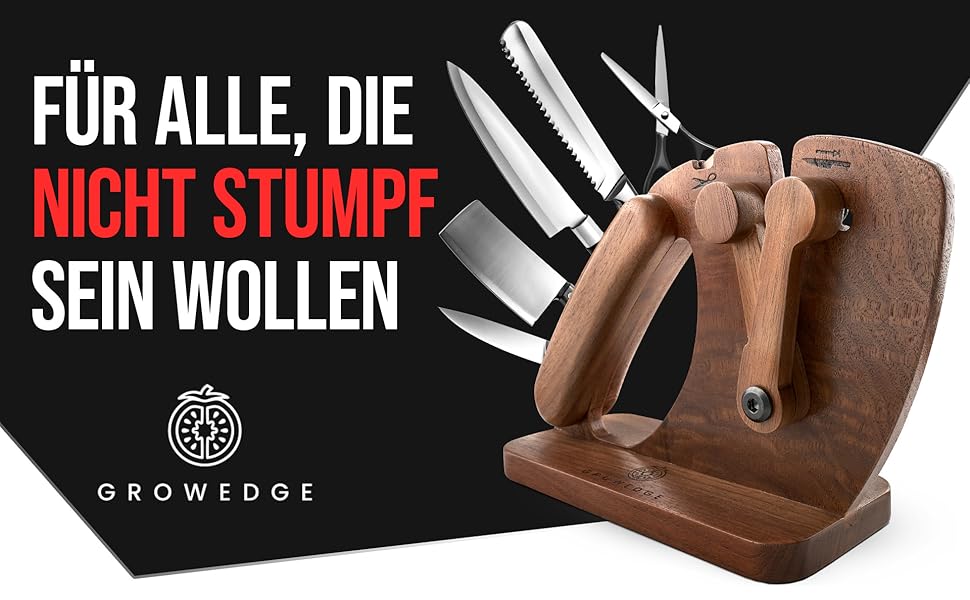 Точилка для ножів Messerschärfer з горіховим корпусом | Для гладких та хвилястих ножів | З керамічним точилом | Точилка для ножів, ножиць та секаторів