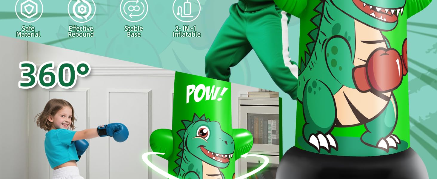 Надувний боксерський мішок JUOIFIP 120 см для дітей. Підходить для MMA, карате, таеквондо, збірка енергії