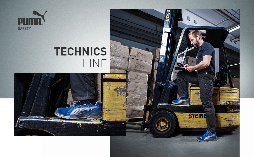 Черевики безпеки PUMA SAFETY Omni Low S1P SRC, робоче взуття, сталева захисна капа, дихаюча тканина, антиковзання, захист від проколів, чоловічі, 43 EU, блакитні