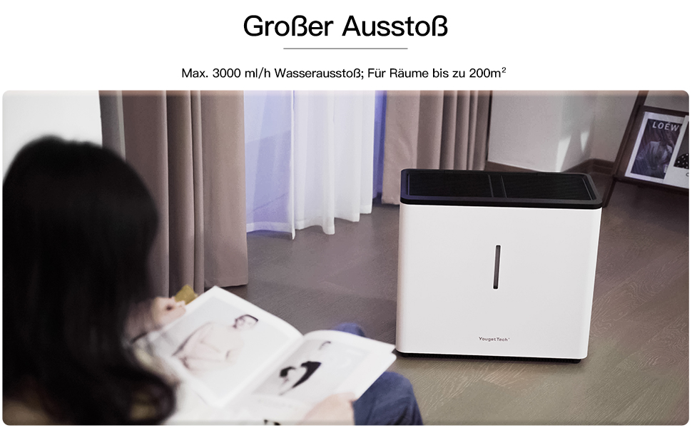 Зволожувач повітря 6L Top Fill, зволожувач повітря на основі випаровування, 1000 мл/год, автовимкнення, білий (EH22T)