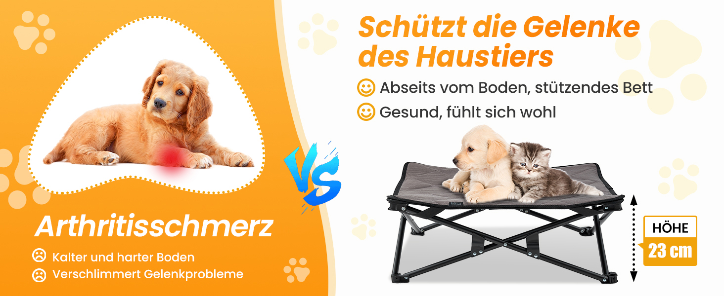 КінгКемп Лежанка для собак, піднята лежанка для домашніх тварин, Outdoor, чорна, 57 x 57 x 23 см