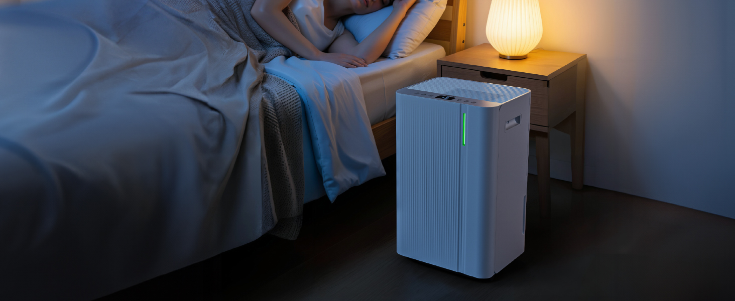 Електричний осушувач повітря EUHOMY 12л/24г, тихий та економічний, з відведенням води, автоматичним розморожуванням, 3 режими, для квартири 25м²/122м³