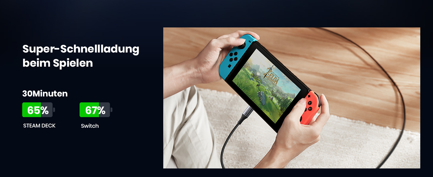 Кабель USB-C 240W, 2 шт. (2м+2м), нейлон, чорний, для iPhone, Samsung, Pixel, iPad, MacBook